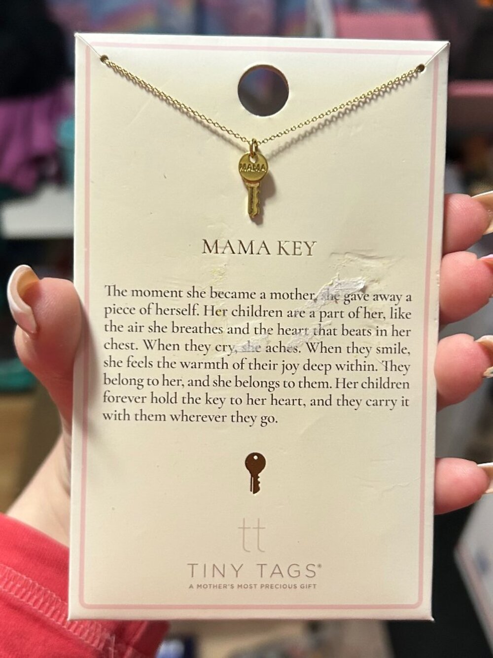 Tiny Tags Mama Key Necklace 14K Gold Plated Mom Pendant Gift Mothers Day NWT